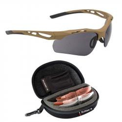 Lunettes "Attac" Kit w/ 3 verres (SwissEye) Désert Transparent / Orange / Fumé
