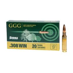 Cartouches GGG 308 180 gr SBT Sierra Gameking - Lot de 200
