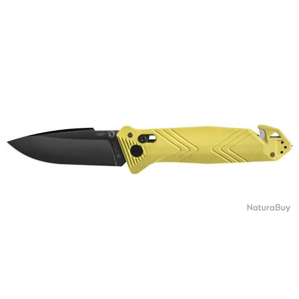 Couteaux pliants CAC Lisse - 4 fonctions - Jaune TBOUTDOOR