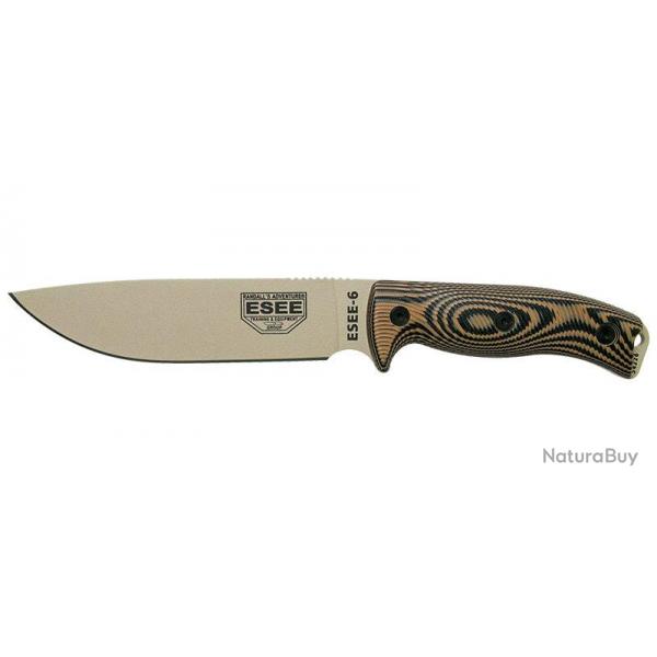Couteaux fixes ESEE-6 - Lame Dsert - Coyote/Noir ESEE