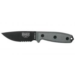 Couteaux fixes ESEE-3 - Noir - Lame Mixte - Pommeau modifié ESEE