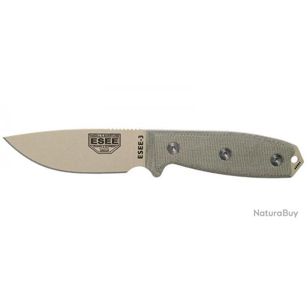Couteaux fixes ESEE-3 - Dsert - Pommeau modifi ESEE