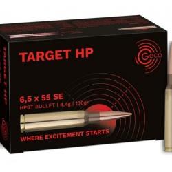 Munition Geco 6.5x55 SE Target HP 8.4g 130gr x2 boites