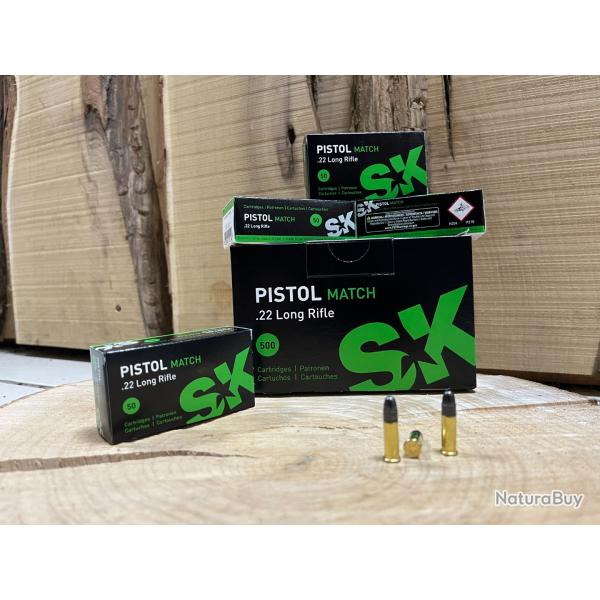 Munitions 22LR - SK Pistol Match - Boite de 500 cartouches