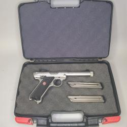 Pistolet RUGER MARK IV Target Inox 5"1/2 Fileté 1/2x28 calibre 22 Lr