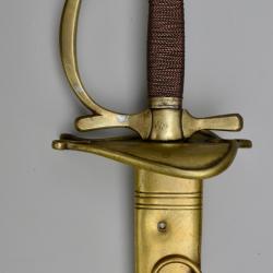 épée d'officier consulat ou début du 1er empire à lame de sabre de cavalerie monture à la française