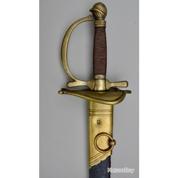 pe d'officier consulat ou dbut du 1er empire  lame de sabre de cavalerie monture  la franaise