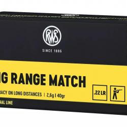 Cartouches RWS Long Range Match Calibre 22LR 1 boite ( 50 munitions )