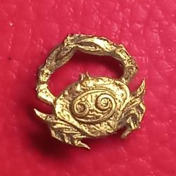 rare ancien  pin's CANCER   doré à l'or fin