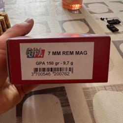 Munition GPA 7mm rem mag 150 gr