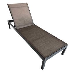 Lot 2 Bains de soleil alu taupe 193 x 65 x 32/95 cm