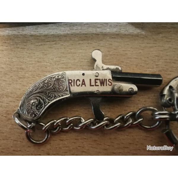 RARE pistolet 2mm  broche systme LEFAUCHEUX griff Rica Lewis en coffret.