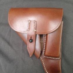 Étui Holster en cuir marron pour PPK ou autres 7,65 en reproduction A25