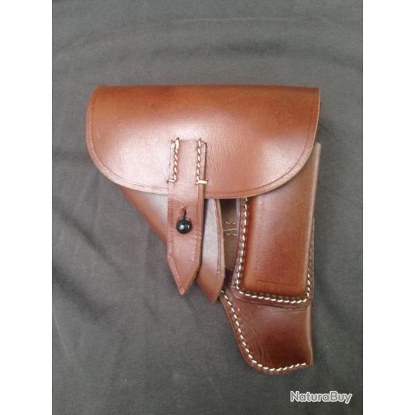 tui Holster en cuir marron pour PPK ou autres 7,65 en reproduction A25