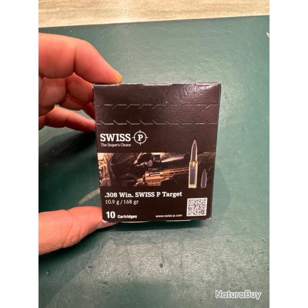 Munition swiss p Target 308win hpbt 168gr par 10