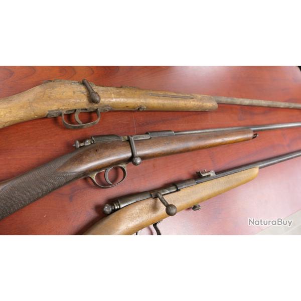LOT DE 3 CARABINES DE JARDIN 9MM et 6mm     MISE A PRIX 1 EUROS  SANS PRIX DE RESERVE
