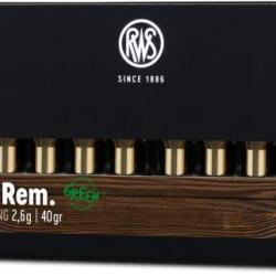 Munitions RWS 222 Rem. Hit Green 2.6g 40gr x2 boites