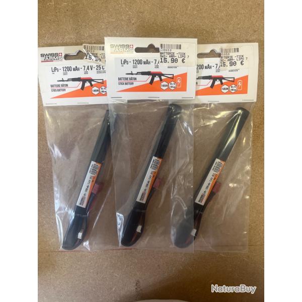 Enchre 1 batterie Swiss arms lot de 3 Lipo 7.4v 1200mah