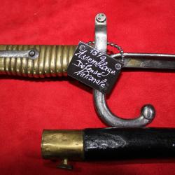 Baionnette  DEFENSE NATIONALE   montage   poignée chassepot...lame douille  1847