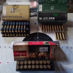 vend un lot de balles de carabine de 270 wsm   3 boites avec quelques une d elles tirées
