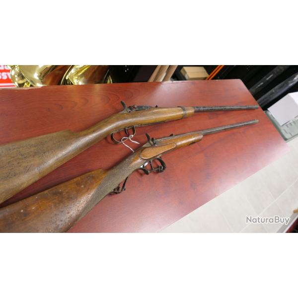LOT DE 2 CARABINES  ANCIENNE 6MM FLOBERT    MISE A PRIX 1 EUROS  SANS PRIX DE RESERVE