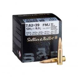 Munitions Sellier & Bellot Calibre 7,62X39 124 grains par 50