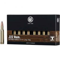 Munitions RWS 222 Rem. TMS 3.2g 50gr x2 boites