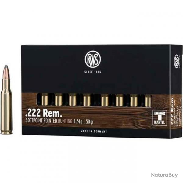 Munitions RWS 222 Rem. TMS 3.2g 50gr x2 boites