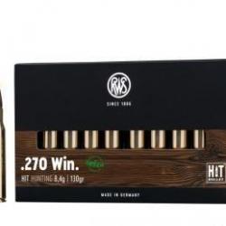 Munitions RWS 270 Win. HIT Green 8.4g 130gr x2 boites