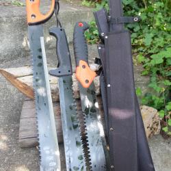 Lot de 3 Machette Bowies Kukkri Lame Acier 3Cr13 Manche ABS Etui LOT POUR REVENDEURS Survie Alaska
