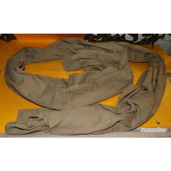 CHECHE BEIGE DE TRADITION MILITAIRE DE L'ARMEE FRANCAISE , LARGEUR 80 CM LONGUEUR 240 CM  ,  OCCASIO