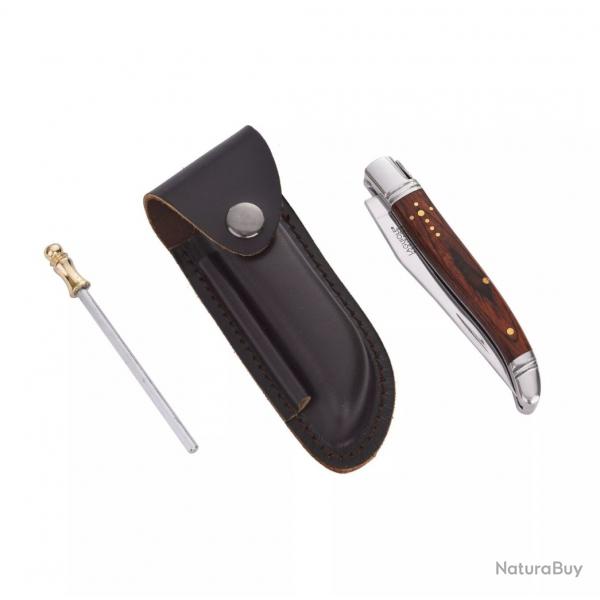 Laguiole HERITAGE Set couteau avec tui cuir