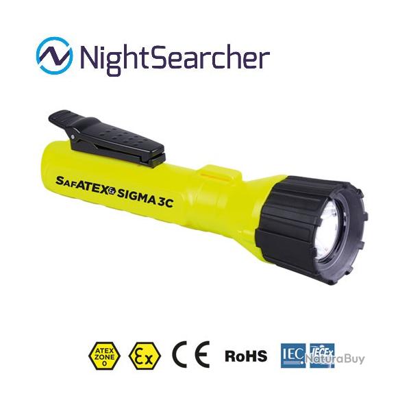 Lampe Torche Nightsearcher Sigma 3C 150 Lumens - ATEX - Zone 0 - 3 Piles C