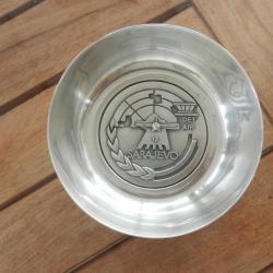 rare coupelle métal argenté militaire Det Air Sarajevo 12