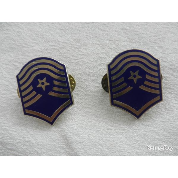 insigne mtal amricain militaire US de col Sergent Major