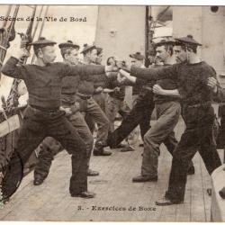 CPA - MARINE MILITAIRE - Scènes de la Vie de Bord - Exercices de Boxe N°1740