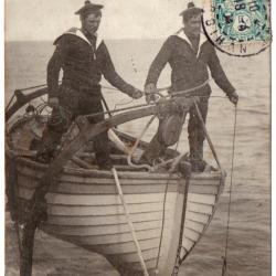 CPA - MARINE MILITAIRE - Scènes de la Vie de Bord - Timoniers a l'Exercice de Sonde N°1744