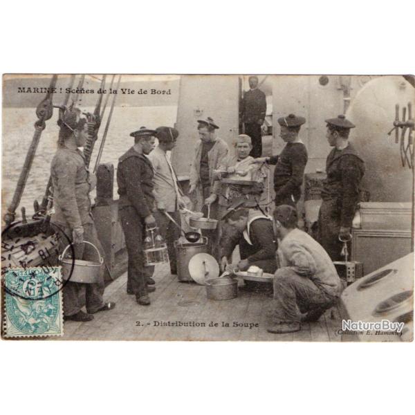 CPA - MARINE MILITAIRE - Scnes de la Vie de Bord quipage Distribution de la Soupe  N1735