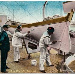 CPA - MARINE MILITAIRE - Scènes de la Vie de Bord - MATELOTS PEINTRES  N°1730