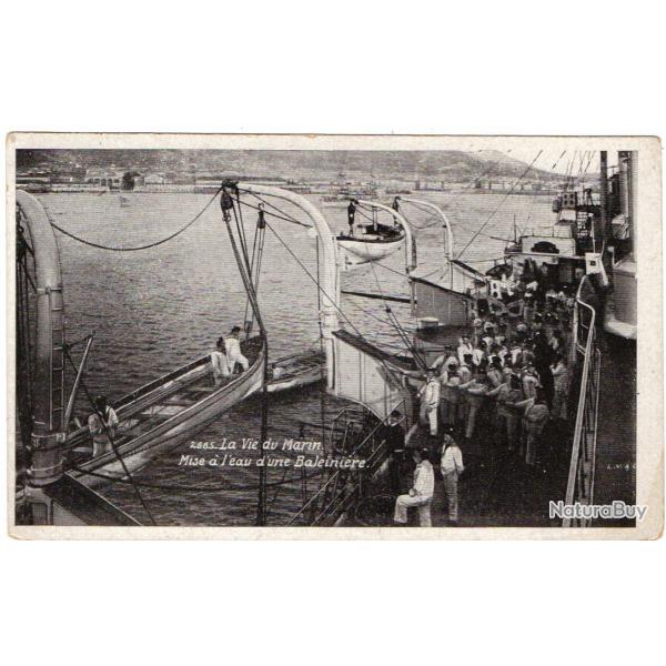 CPA - MARINE MILITAIRE - Scnes de la Vie de Bord - MISE A L'EAU D'UNE BALEINIRE  N1732