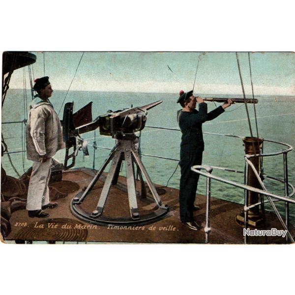 CPA - MARINE MILITAIRE - Scnes de la Vie de Bord - TIMONNIERS DE VEILLE  N1734