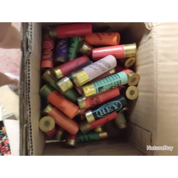 Lot de 50 belles cartouches anciennes cal 16 douilles cartons  diffrentes origines