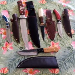 vend lot de deux poignards, et 3 couteaux de chasse neuf,