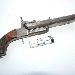 JOLI PETIT PISTOLET A BROCHE  - DOUBLE CANON OCTOGONAL ----