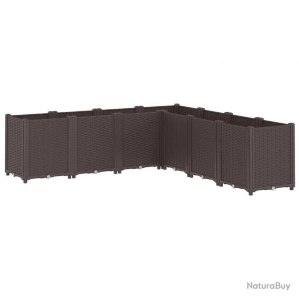 Jardinire bac lit surlev plantes fleurs terrasse jardin 160 x 160 x 53 cm polypropylne marron 0