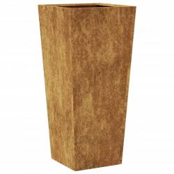Jardinière bac lit surélevé plantes fleurs terrasse jardin 35 x 35 x 75 cm acier corten Marron 02_0