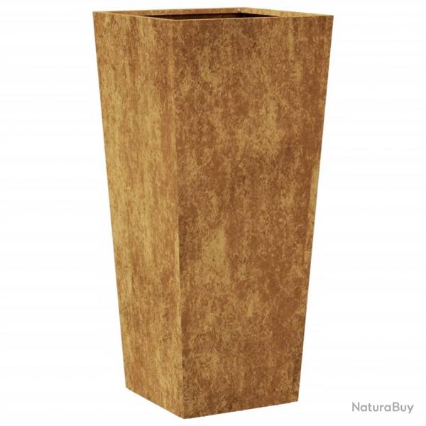 Jardinire bac lit surlev plantes fleurs terrasse jardin 35 x 35 x 75 cm acier corten Marron 02_0