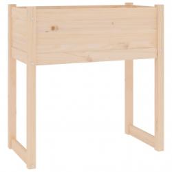 Jardinière bac lit surélevé plantes fleurs terrasse jardin 78 x 40 x 81 cm bois massif de pin marro