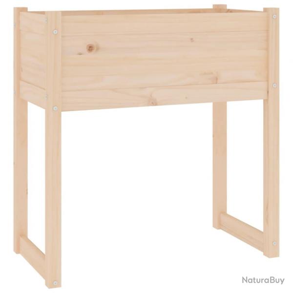 Jardinire bac lit surlev plantes fleurs terrasse jardin 78 x 40 x 81 cm bois massif de pin marro