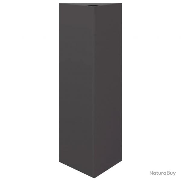 Jardinire bac lit surlev plantes fleurs terrasse jardin triangulaire 30 x 26 x 75 cm acier noir